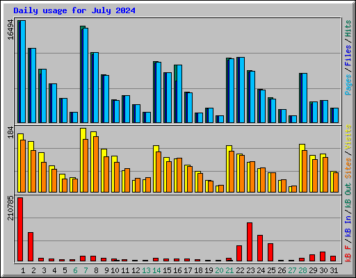 Daily usage for July 2024