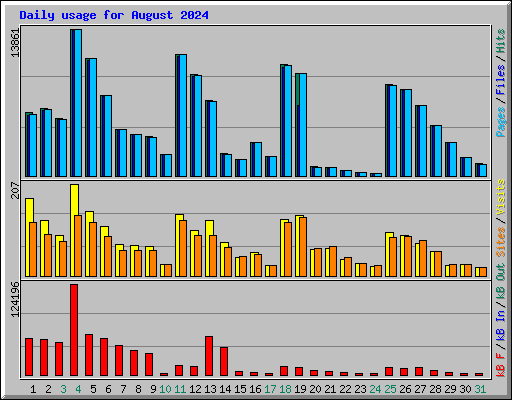 Daily usage for August 2024