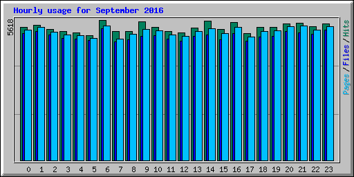 Hourly usage for September 2016