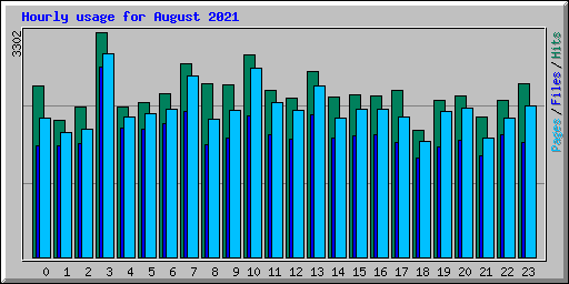 Hourly usage for August 2021
