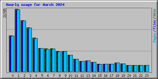 Hourly usage for March 2024