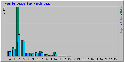 Hourly usage for March 2025